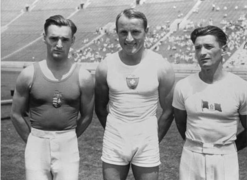 Pelle István az Olimpián, 1932 Los Angeles (sötét felsőben)